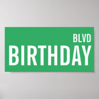 Straßenschild Birthday Boulevard Dekorationszeiche