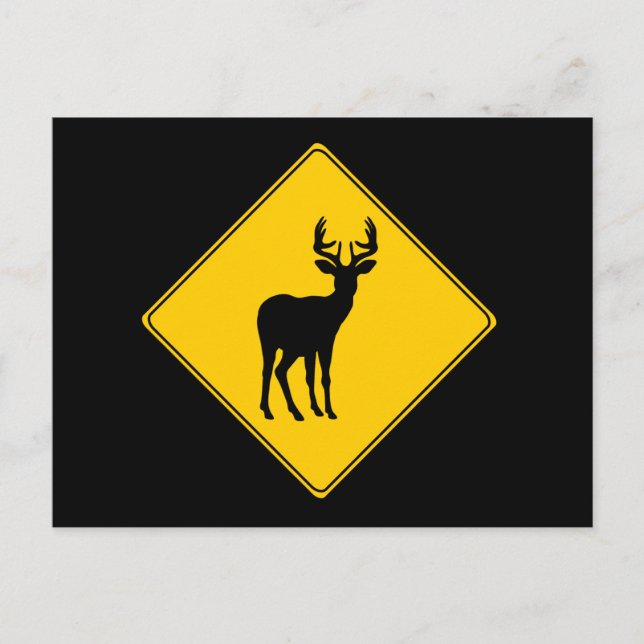 Straßenschild- Hirschpostkarte Postkarte (Vorderseite)