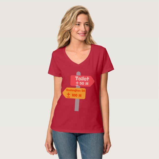 Straßenschild lustiger T - Shirt (Vorderseite Vollansicht)