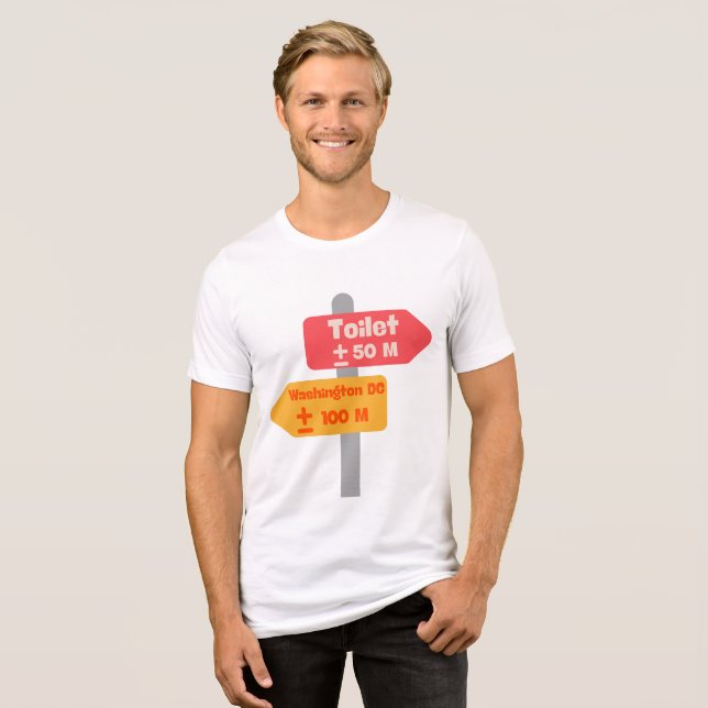 Straßenschild lustiger T - Shirt (Vorderseite voll)