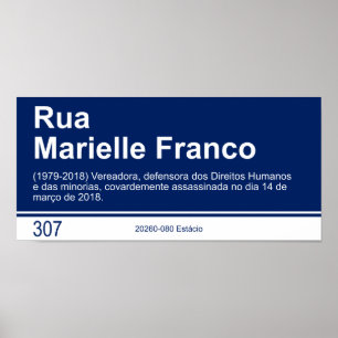 Straßenschild: Marielle Franco Poster