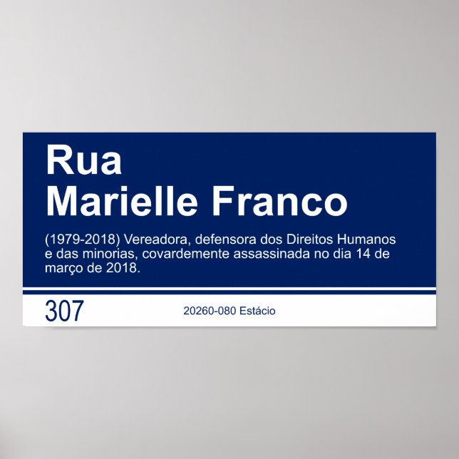 Straßenschild: Marielle Franco Poster (Vorne)