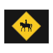 Straßenschild - Pferderücken Postkarte