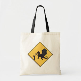 Straßenschild - Ritter und Dragon-Bag Tragetasche