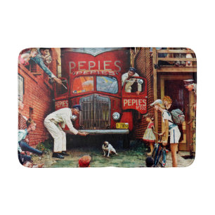 Straßensperre durch Norman Rockwell Badematte