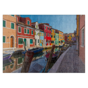 Straßenszene Burano Venedig Italien Schneidebrett