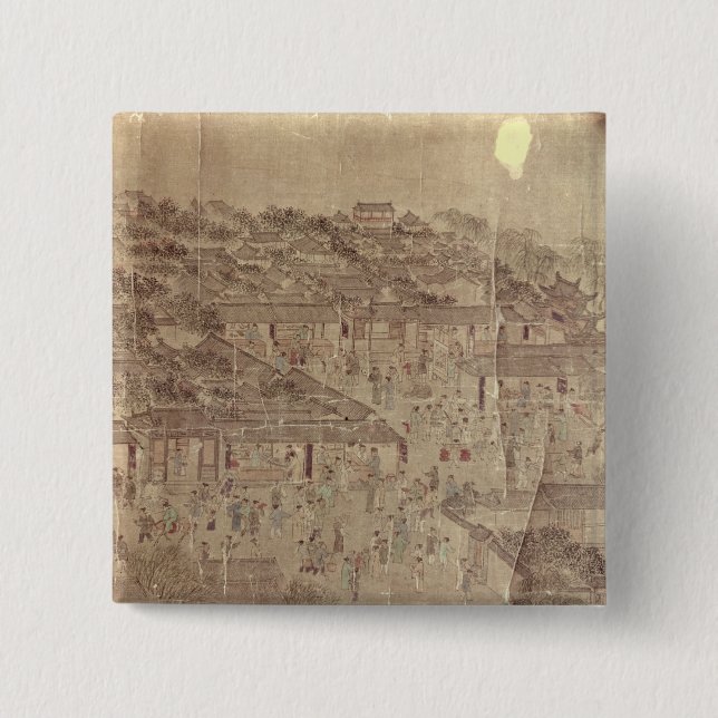 Straßenszene, Chinese, Ming-Dynastie Button (Vorderseite)