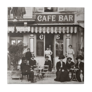 Straßenszene französische Cafébar Fliese