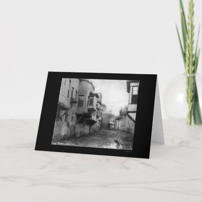 Straßenszene in Damaskus, Syrien 1895 Karte (Vorderseite)