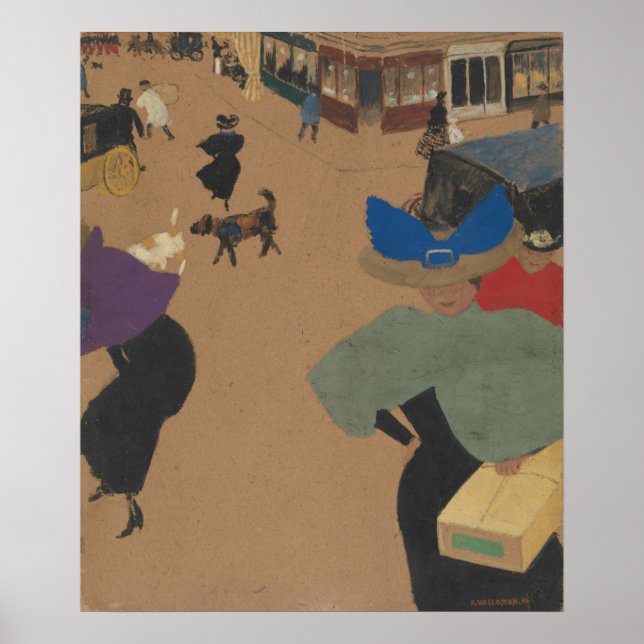 Straßenszene in Paris Poster (Vorne)