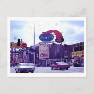 Straßenszene in Reno Nevada in den 1970er Jahren Postkarte