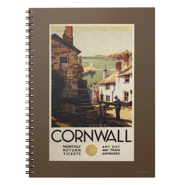 Straßenszene mit zwei Arbeitsbahnen Notizblock (Vorderseite)