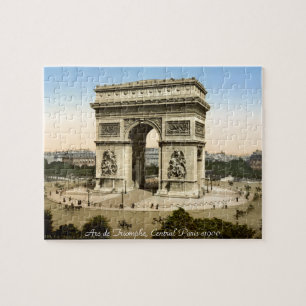 Straßenszene Paris Frankreich, der Arc de Triomphe Puzzle