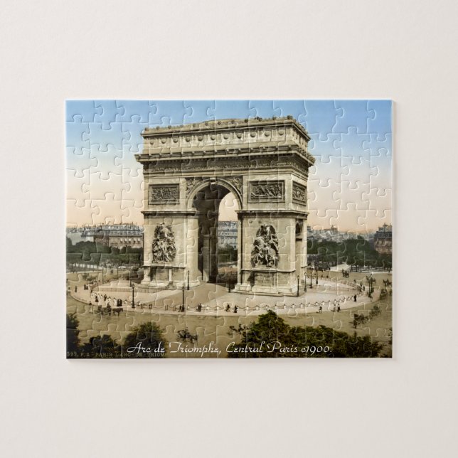 Straßenszene Paris Frankreich, der Arc de Triomphe Puzzle (Horizontal)