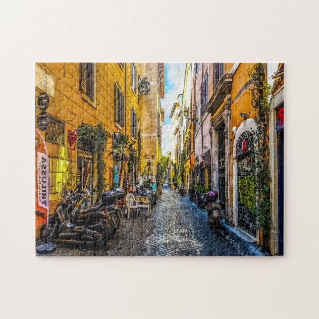 Straßenszene  Rom. Puzzle (Horizontal)