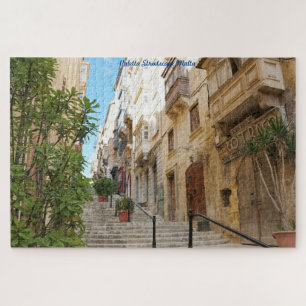 Straßenszene Valletta Malta. Puzzle