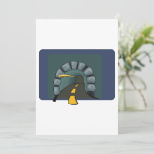 Straßentunnel mit gelben Linienmarkierungen Einladung