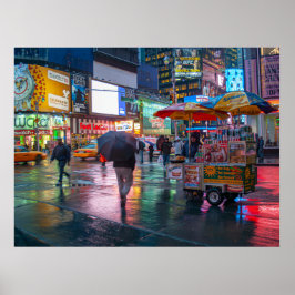 Straßenverkäufer bei Nacht Poster