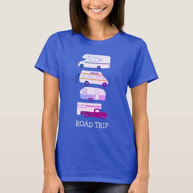 STRASSENVERKEHR Campervan vanlife RV Anhänger CUST T-Shirt (Vorderseite)