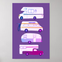 STRASSENVERKEHR! Campervan vanlife RV Trailer Lila