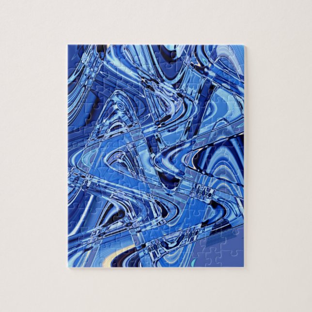Straßenwellen in blau puzzle (Vertikal)