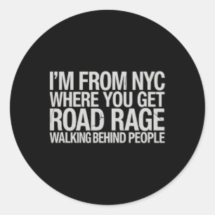 Straßenwut in NYC – Fußgänger Edition Runder Aufkleber