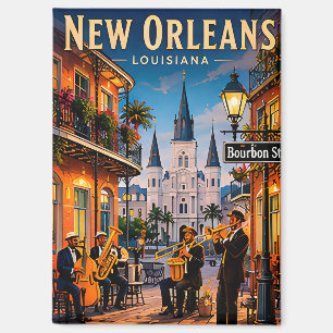 🎷 Straßenzüge im French Quarter von New Orleans Magnet