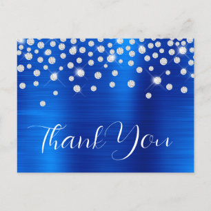 Strasssteine Royalblau 60. Geburtstag Danke Postkarte