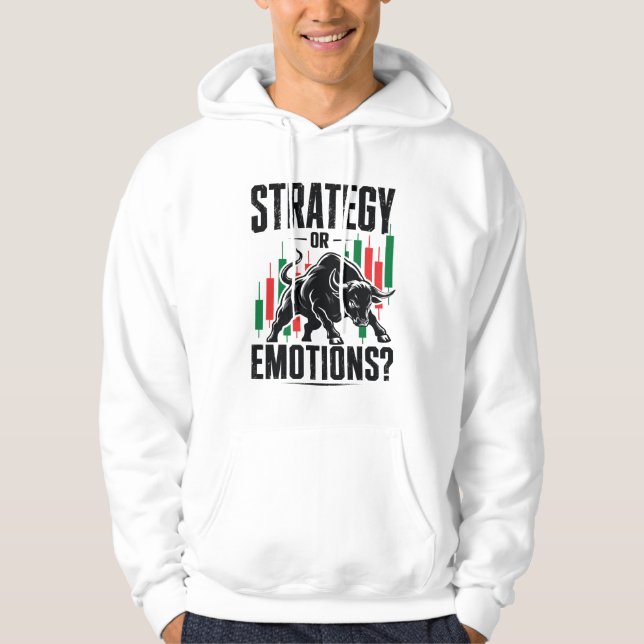 Strategie oder Emotionen Bull Trading-Mindset-Desi Hoodie (Vorderseite)