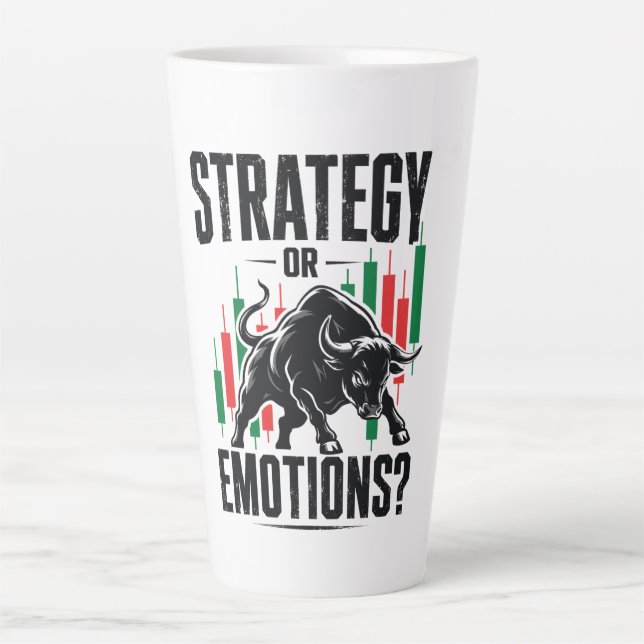 Strategie oder Emotionen Bull Trading-Mindset-Desi Milchtasse (Vorderseite)