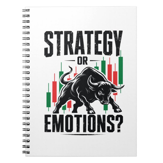 Strategie oder Emotionen Bull Trading Mindset Desi Notizblock (Vorderseite)