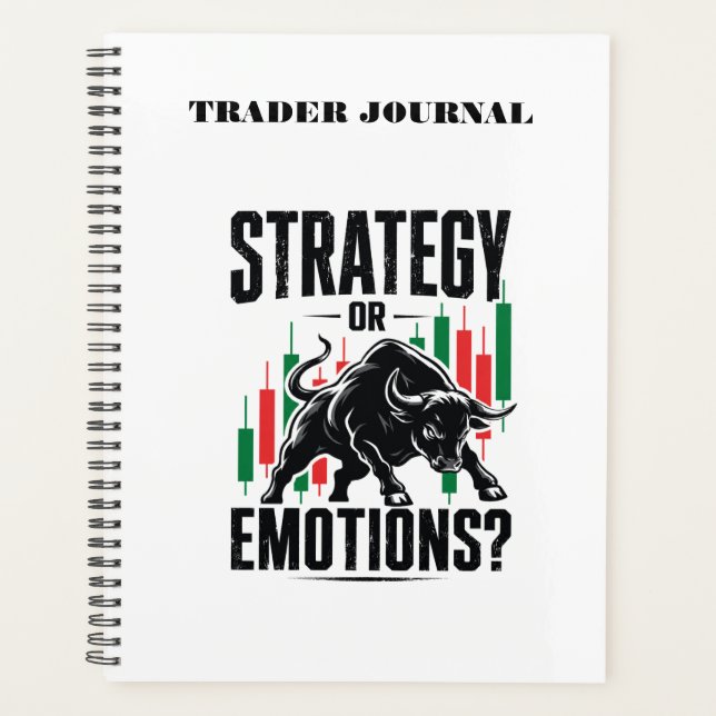 Strategie oder Emotionen Bull Trading-Mindset-Desi Planer (Vorderseite)