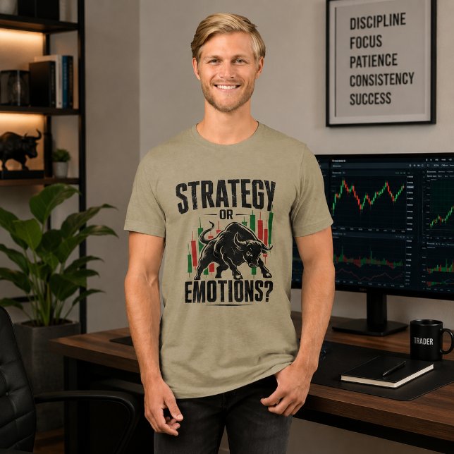 Strategie oder Emotionen Bull Trading-Mindset-Desi Tri-Blend Shirt (Image shown for illustration purposes only.)