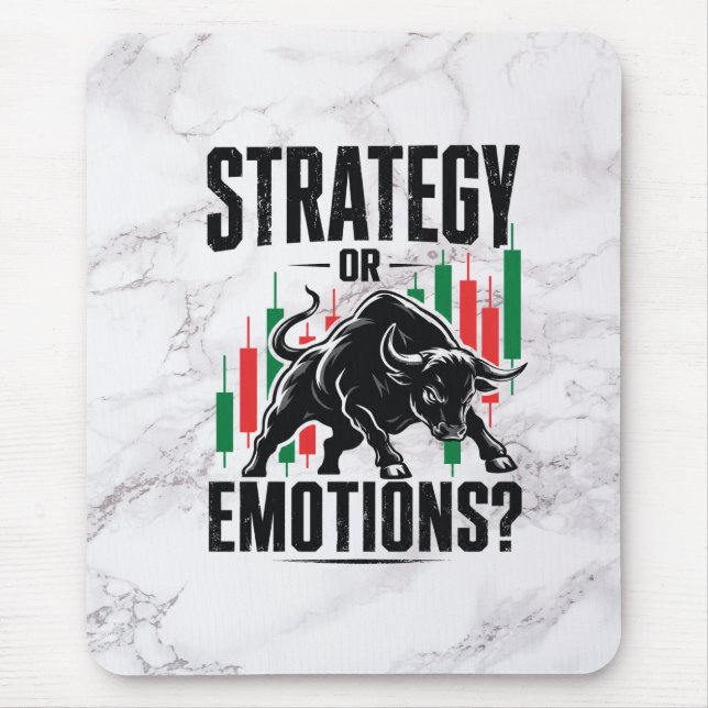 Strategie oder Emotions Trading Mindset Marmor Des Mousepad (Vorne)
