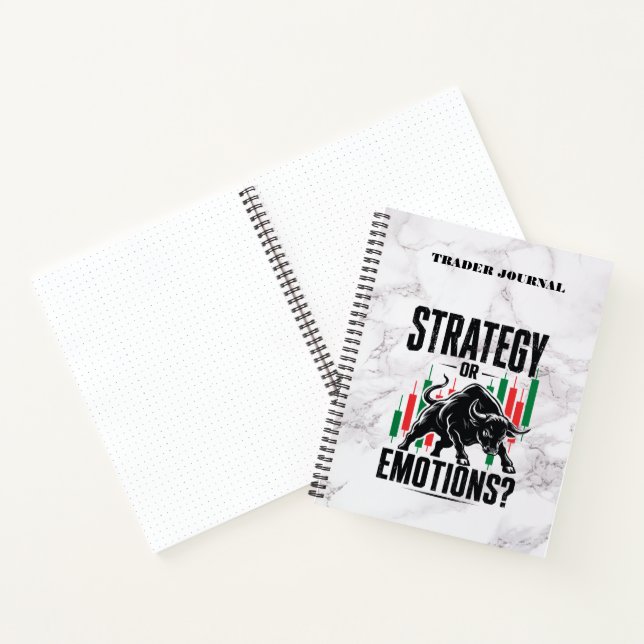 Strategie oder Emotions Trading Mindset Marmor Des Notizbuch (Innenseite)