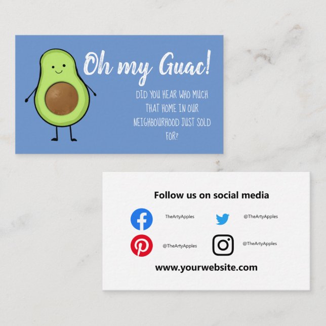 Strategie zur Bewertung des Marketings der Avocado Visitenkarte (Vorne/Hinten)