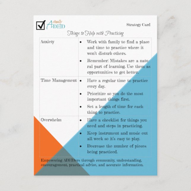 Strategiekarte zur Musikpraxis (Vorderseite)