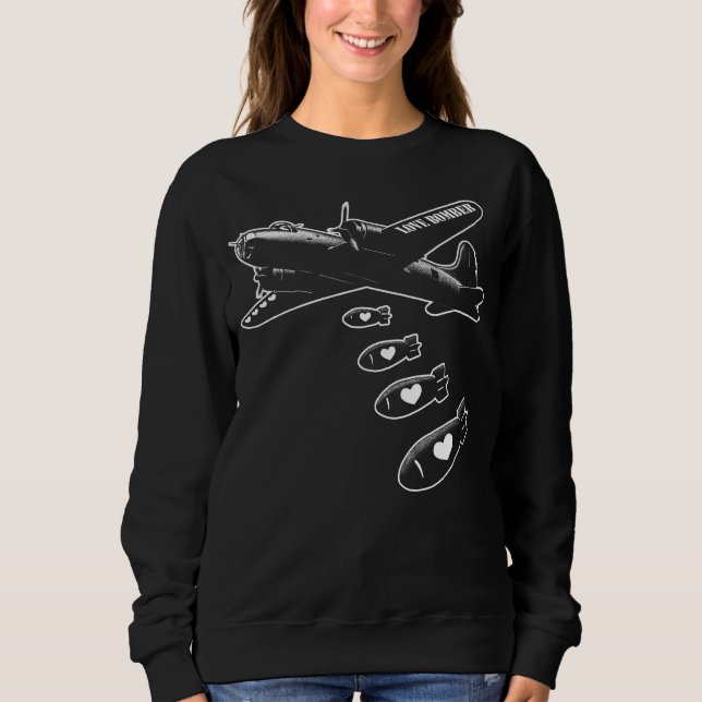 Strategischer Love Bomber White Druck Sweatshirt (Vorderseite)