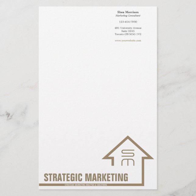 Strategisches Marketing Briefpapier (Vorderseite)