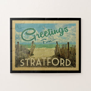 Stratford Connecticut Strand Vintage Reise Puzzle