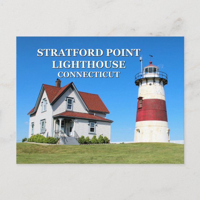 Stratford Point Lighthouse, Connecticut Postcard Postkarte (Vorderseite)
