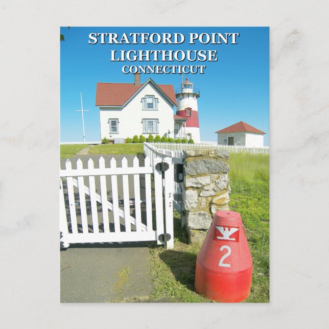 Stratford Point Lighthouse, Connecticut Postcard Postkarte (Vorderseite)