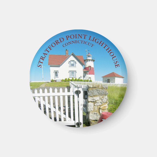 Stratford Point Lighthouse, CT Round Magnet (Vorne)