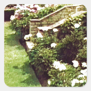 Stratford-upon-Avon England Garden Snap-29087 jGib Quadratischer Aufkleber