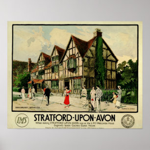STRATFORD UPON AVON MAS Rail Welcombe Guest House Poster