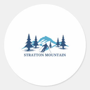 Stratton Mountain Vermont Skigebiet Skifahren Skif Runder Aufkleber