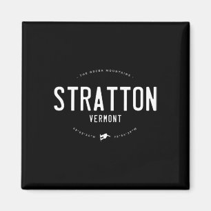 Stratton Vermont Grafik erschütterter Vintager Sno Magnet