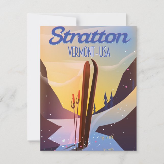Stratton Vermont Skifahrplakat (Vorderseite)