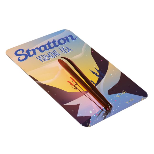 Stratton Vermont Skifahrplakat Magnet (Rechte Seite)