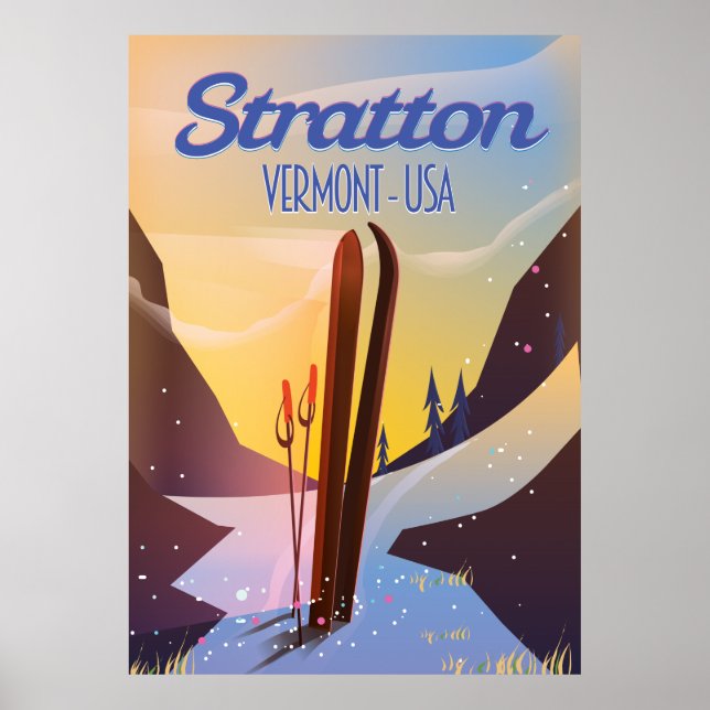 Stratton Vermont Skifahrplakat Poster (Vorne)